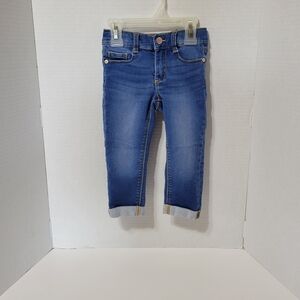 Jordache Girls Girlfriend Jeans 2T Dark Wash Cuffed Denim Toddler